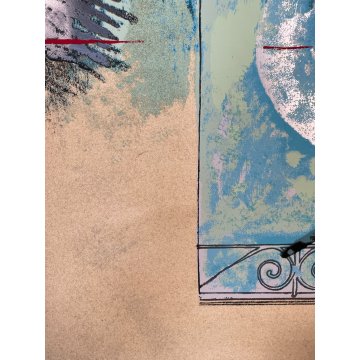 STAMPA MULTIPLO MARIO SCHIFANO "FINESTRA" ARTE CONTEMPORANEA QUADRO EPOCA 1970