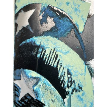 STAMPA MULTIPLO MARIO SCHIFANO "FINESTRA" ARTE CONTEMPORANEA QUADRO EPOCA 1970