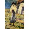 ANTICO QUADRO Giovanni Bossone PAESAGGIO MONTANO VEDUTA ALTA VALLE ANZASCA  '900