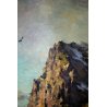 ANTICO QUADRO Giovanni Bossone PAESAGGIO MONTANO VEDUTA ALTA VALLE ANZASCA  '900