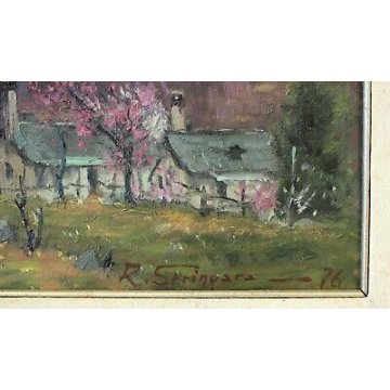 ANTICO QUADRO Rino Stringara PAESAGGIO MONTANO MASERA CISTELLA FORMAZZA '900 