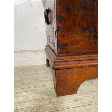 ANTICA CASSAPANCA INTARSIATA LEGNO ABETE EPOCA 1800 PIEMONTESE BAULE MANIGLIE