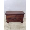 ANTICA PICCOLA CASSAPANCA legno PIOPPO 58 cm epoca 1900 OLD WOOD CHEST FORMELLA