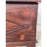 ANTICA PICCOLA CASSAPANCA legno PIOPPO 58 cm epoca 1900 OLD WOOD CHEST FORMELLA
