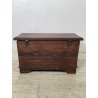 ANTICA PICCOLA CASSAPANCA legno PIOPPO 58 cm epoca 1900 OLD WOOD CHEST FORMELLA