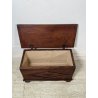 ANTICA PICCOLA CASSAPANCA legno PIOPPO 58 cm epoca 1900 OLD WOOD CHEST FORMELLA