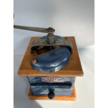 ANTICO MACINA CAFFE MACININO FRABER AZZURRO BLU COFFEE GRINDER Kaffeemühle LEGNO