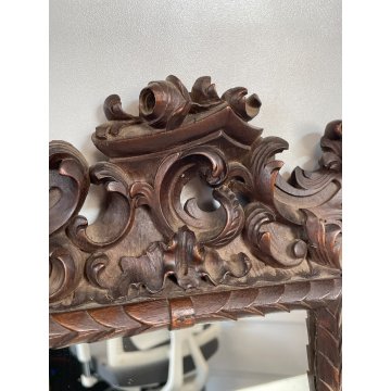 ANTICA PICCOLA SPECCHIERA BAROCCA epoca 1900 OLD SPECCHIO CORNICE LEGNO 54X44 cm