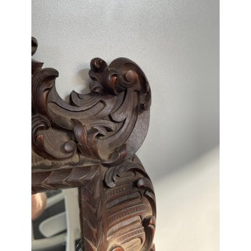 ANTICA PICCOLA SPECCHIERA BAROCCA epoca 1900 OLD SPECCHIO CORNICE LEGNO 54X44 cm