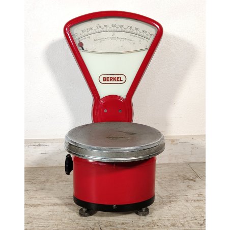 BERKEL Bilancia 1 PIATTO colore ROSSO portata 3 kg PESO div. 5 gr VINTAGE SCALE