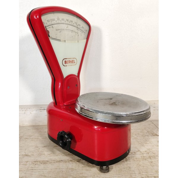 BERKEL Bilancia 1 PIATTO colore ROSSO portata 3 kg PESO div. 5 gr VINTAGE SCALE