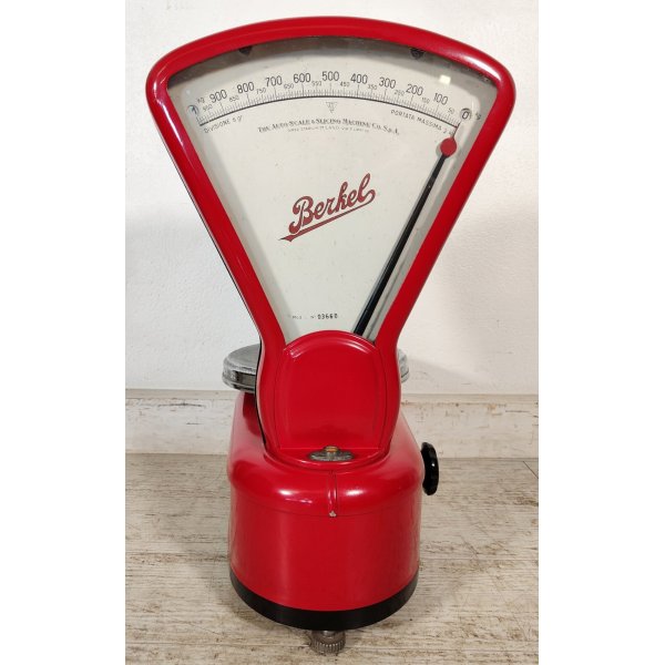 BERKEL Bilancia 1 PIATTO colore ROSSO portata 3 kg PESO div. 5 gr VINTAGE SCALE