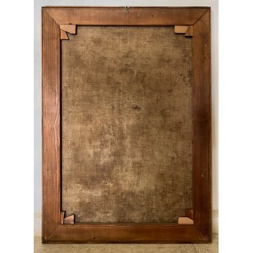 GRANDE DIPINTO OLIO GESU' CROCIFISSO MARIA MADDALENA SOLE LUNA RELIGIOSO '600