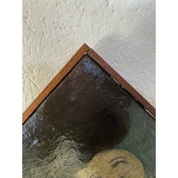 GRANDE DIPINTO OLIO GESU' CROCIFISSO MARIA MADDALENA SOLE LUNA RELIGIOSO '600