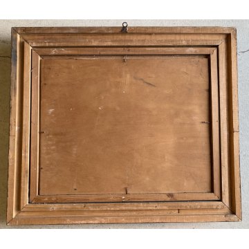 QUADRO DIPINTO OLIO TAVOLA Dante Montanari PAESAGGIO COLLINARE RUSCELLO '900