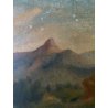 QUADRO DIPINTO OLIO TAVOLA Dante Montanari PAESAGGIO COLLINARE RUSCELLO '900