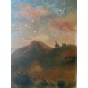 QUADRO DIPINTO OLIO TAVOLA Dante Montanari PAESAGGIO COLLINARE RUSCELLO '900