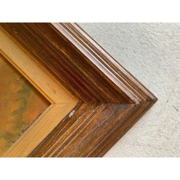 QUADRO DIPINTO OLIO TAVOLA Dante Montanari PAESAGGIO COLLINARE RUSCELLO '900