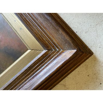 QUADRO DIPINTO OLIO TAVOLA Dante Montanari PAESAGGIO COLLINARE RUSCELLO '900