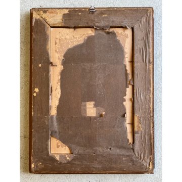 ANTICO DIPINTO OLIO CARTONE VEDUTA PAESAGGIO CAMPAGNA BRUGHIERA ALBERI VERDE 900