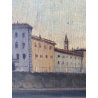 ANTICO QUADRO OLIO TELA ATTR. Achille Cattane VEDUTA DARSENA PORTA TICINESE '800