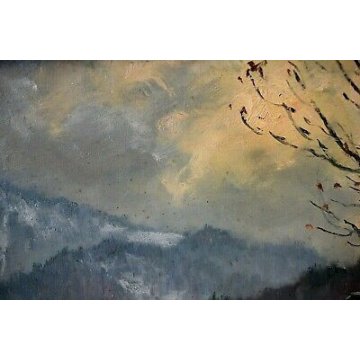 ANTICO QUADRO Rino Stringara PAESAGGIO MONTANO ALPEGGIO MACUGNAGA FORMAZZA '900