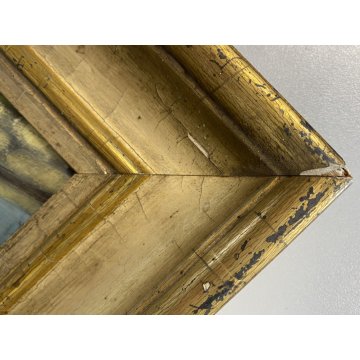 ANTICO DIPINTO OLIO TELA AC ATTR. Achille Cattaneo PAESAGGIO VEDUTA LAGO CHIESA