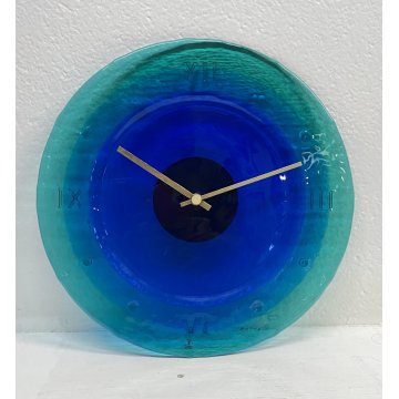 OROLOGIO da PARETE VINTAGE  VETRO MURANO Ca dei Vetrai VENEZIA ø 33 ANNI '60
