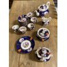 RARO ANTICO SET tè PORCELLANA 10Pers. 29Pz. DECORO ISTORIATO CHINOISERIE XIX sec