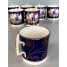RARO ANTICO LOTTO 7 Pz. TAZZINE CAFFE DECORO ISTORIATO CHINOISERIE XVIII/XIX sec