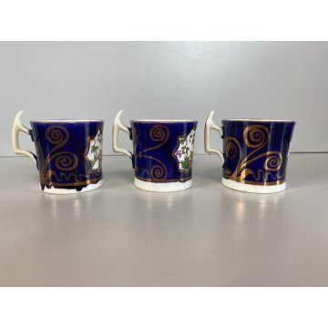 RARO ANTICO LOTTO 7 Pz. TAZZINE CAFFE DECORO ISTORIATO CHINOISERIE XVIII/XIX sec