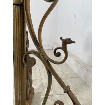 ANTICO GRANDE LEGGIO LIBERTY DA TERRA IN OTTONE GIREVOLE ALZABILE PORTA LIBRO