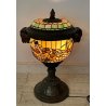 ANTICA LAMPADA DA TERRA O TAVOLO STILE TIFFANY MOSAICO VETRO GRANDE LANTERNA
