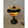 ANTICA LAMPADA DA TERRA O TAVOLO STILE TIFFANY MOSAICO VETRO GRANDE LANTERNA