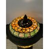 ANTICA LAMPADA DA TERRA O TAVOLO STILE TIFFANY MOSAICO VETRO GRANDE LANTERNA