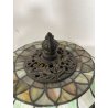 ANTICA LAMPADA DA TERRA O TAVOLO STILE TIFFANY MOSAICO VETRO GRANDE LANTERNA