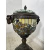 ANTICA LAMPADA DA TERRA O TAVOLO STILE TIFFANY MOSAICO VETRO GRANDE LANTERNA
