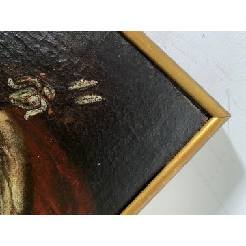 GRANDE ANTICO DIPINTO OLIO Annunciazione Maria Arcangelo Gabriele RELIGIOSO '600