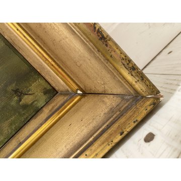 ANTICO DIPINTO OLIO TAVOL A CA Achille Cattaneo PAESAGGIO LACUSTRE VEDUTA '900