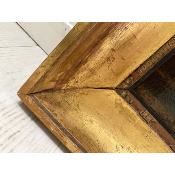 ANTICO DIPINTO OLIO TAVOLA PAESAGGIO RURALE CREPUSCOLO CAVALLO MANDRIANO BUE 800