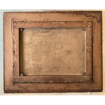 ANTICO QUADRO DIPINTO OLIO TELA PAESAGGIO MONTANO SCORCIO PAESE BORGO '900