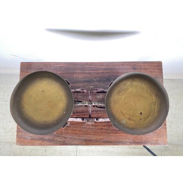 ANTICA BILANCIA COMMERCIALE GHISA FERRO PORTATA 10 Kg PIATTI PESA OTTONE '900