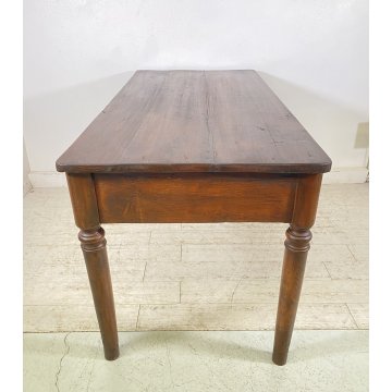 ANTICO TAVOLO PRANZO IMPERO RETTANGOLARE LEGNO NOCE 3 CASSETTI TABLE SALA 1800