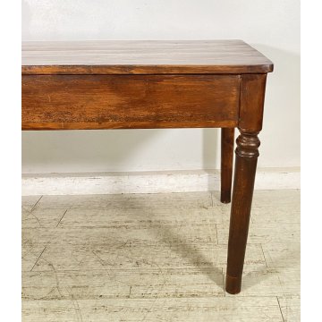 ANTICO TAVOLO PRANZO IMPERO RETTANGOLARE LEGNO NOCE 3 CASSETTI TABLE SALA 1800