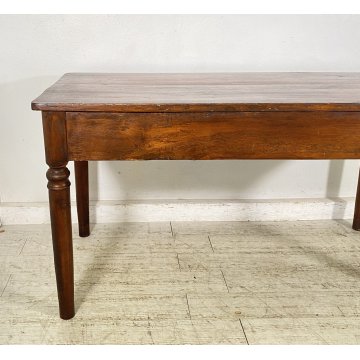 ANTICO TAVOLO PRANZO IMPERO RETTANGOLARE LEGNO NOCE 3 CASSETTI TABLE SALA 1800