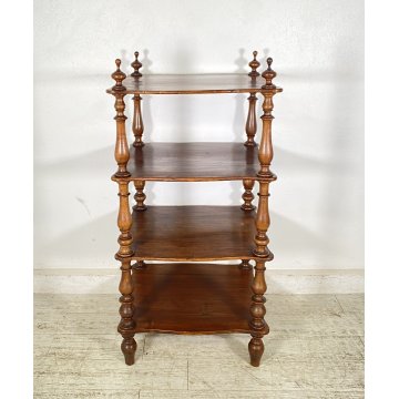 ANTICA ETAGERELUIGI FILIPPO LEGNO NOCE LIBRERIA CREDENZA 1800 EPOCA ESPOSITORE