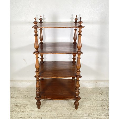 ANTICA ETAGERELUIGI FILIPPO LEGNO NOCE LIBRERIA CREDENZA 1800 EPOCA ESPOSITORE