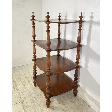 ANTICA ETAGERELUIGI FILIPPO LEGNO NOCE LIBRERIA CREDENZA 1800 EPOCA ESPOSITORE