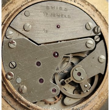 ANTICO OROLOGIO POLSO DORATO Diantus RED DIAL anni 60 Vintage Wrist Watch MONTRE