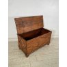 ANTICA PICCOLA CASSAPANCA legno ABETE 93 cm epoca 1800 OLD WOOD CHEST rombo